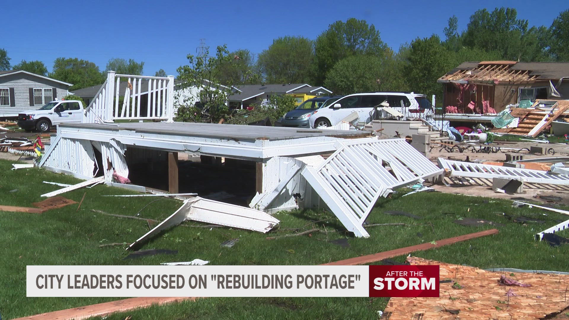 Portage was hit with one confirmed tornado Tuesday evening.