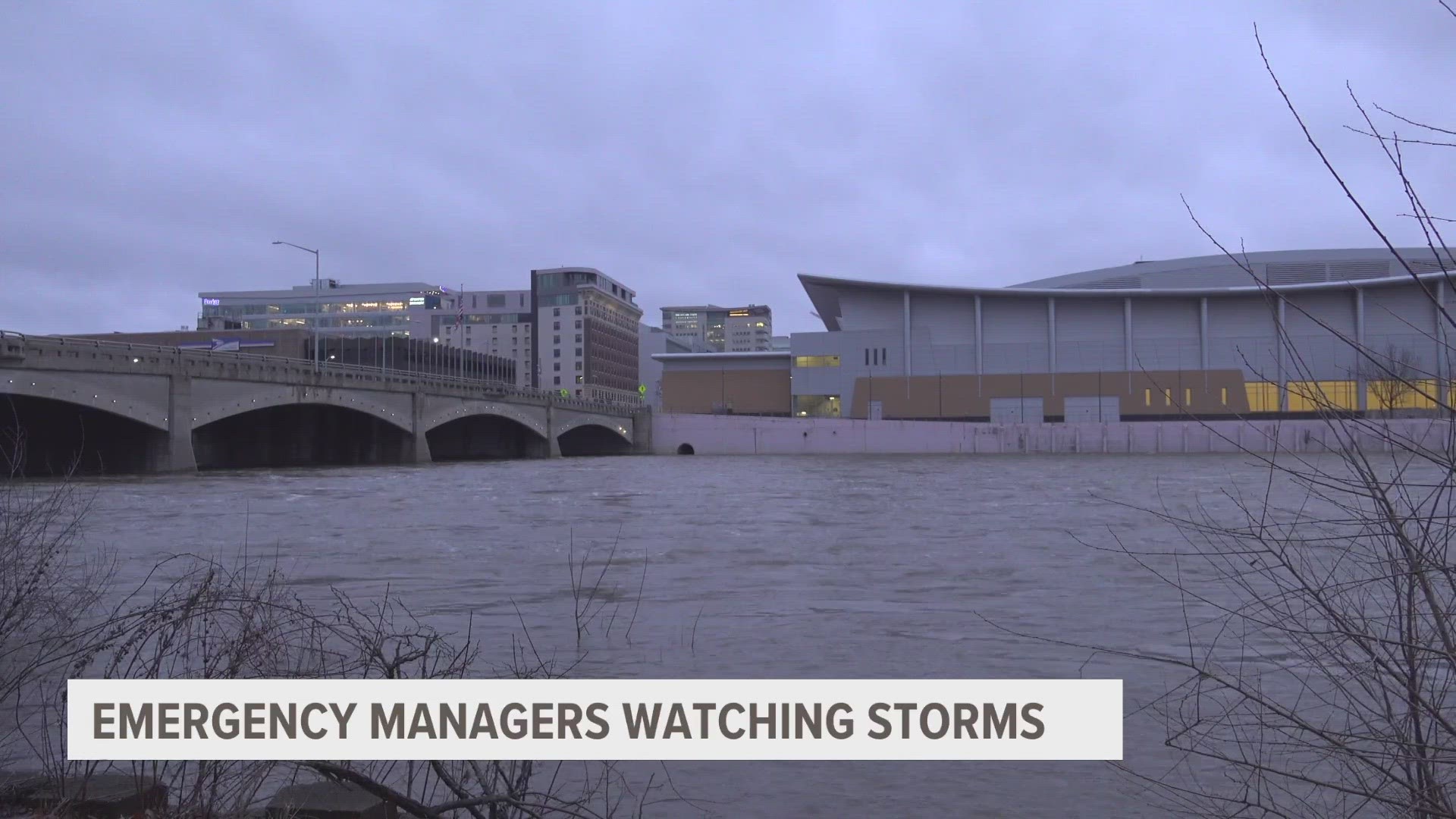 The Grand River is already high, which is leading to emergency managers near Grand Rapids to keep an eye on waters covering roadways in the area.