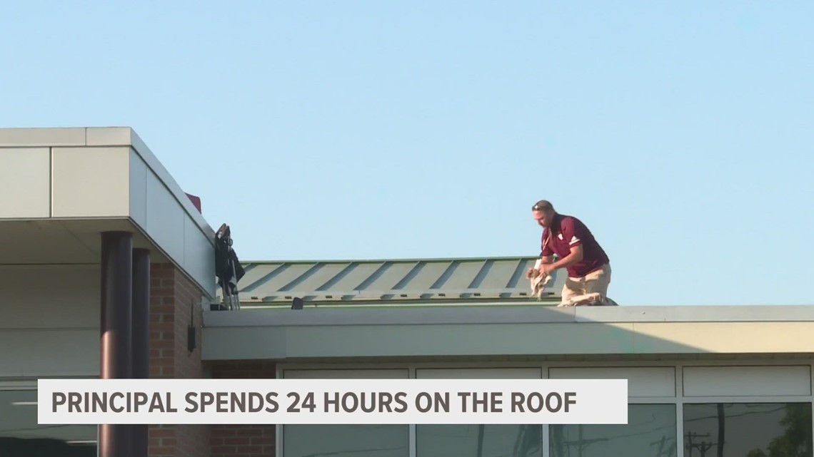 13 READS | Central Elementary Principal spends 24 hours on roof