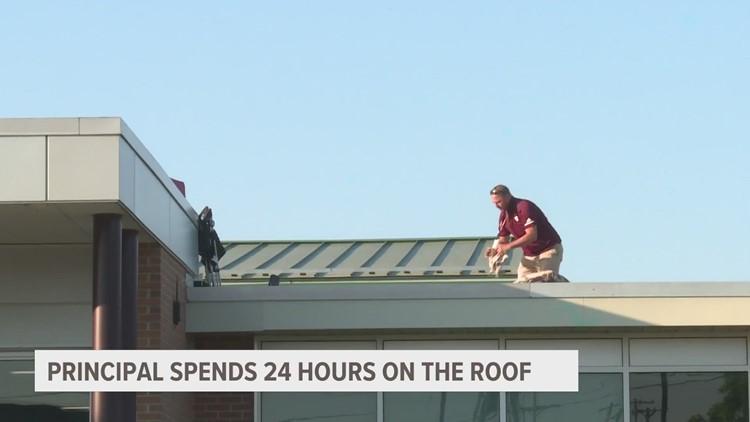 13 READS | Central Elementary Principal spends 24 hours on roof