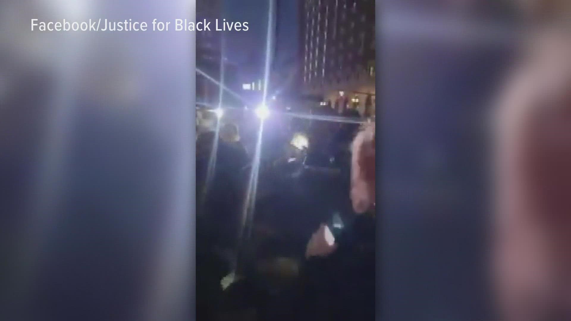 Justice for Black Lives claims they were protesting peacefully when officers became violent. However, police said they were violating city ordinances.