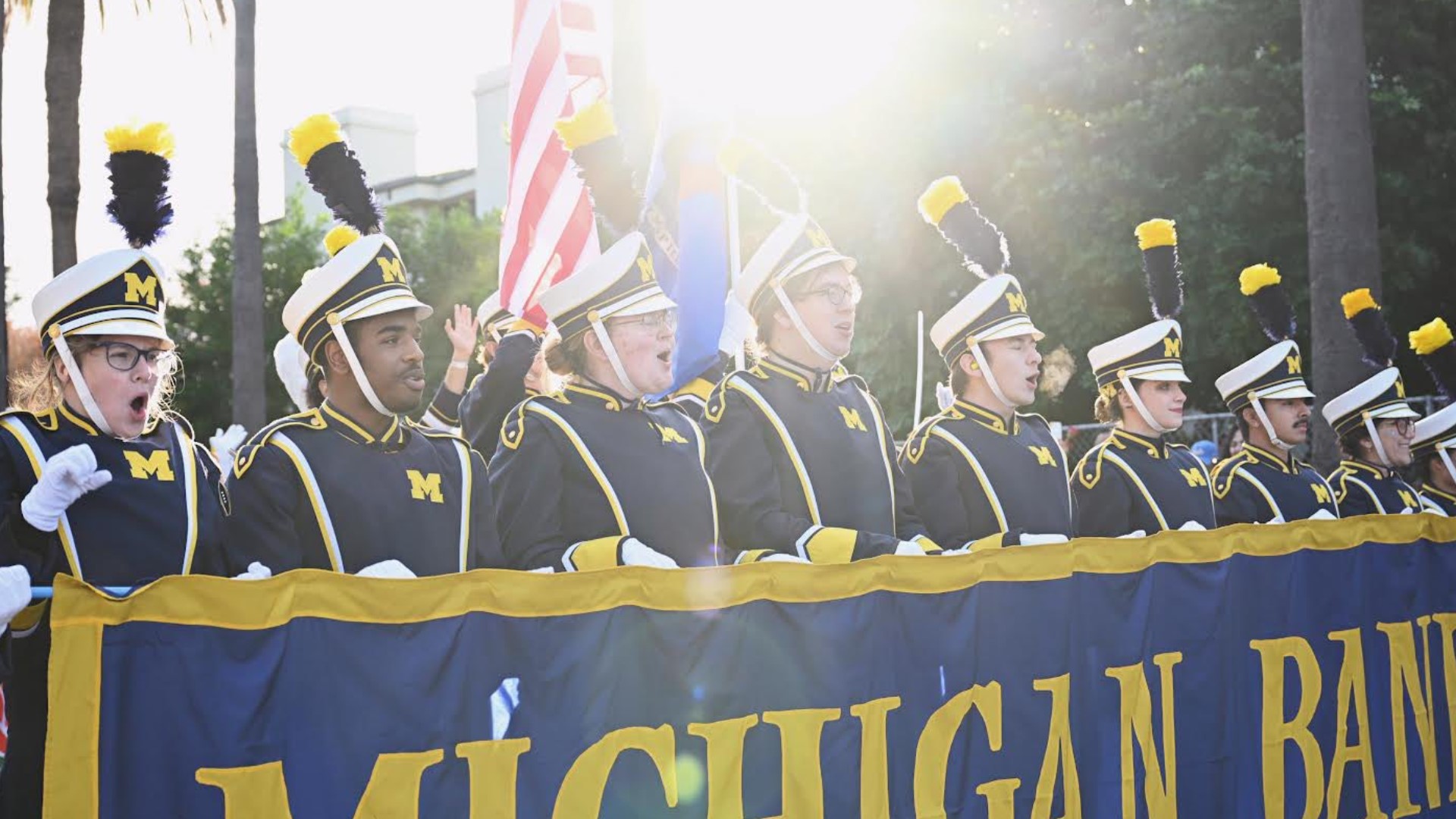 The band came to Pasadena, California to celebrate the No. 1 Wolverines appearance in the Rose Bowl.