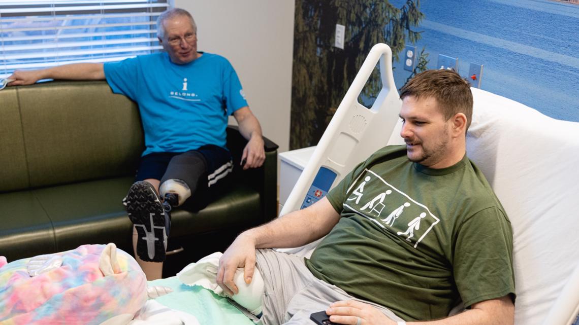 Allendale man who lost leg in barn explosion returns home