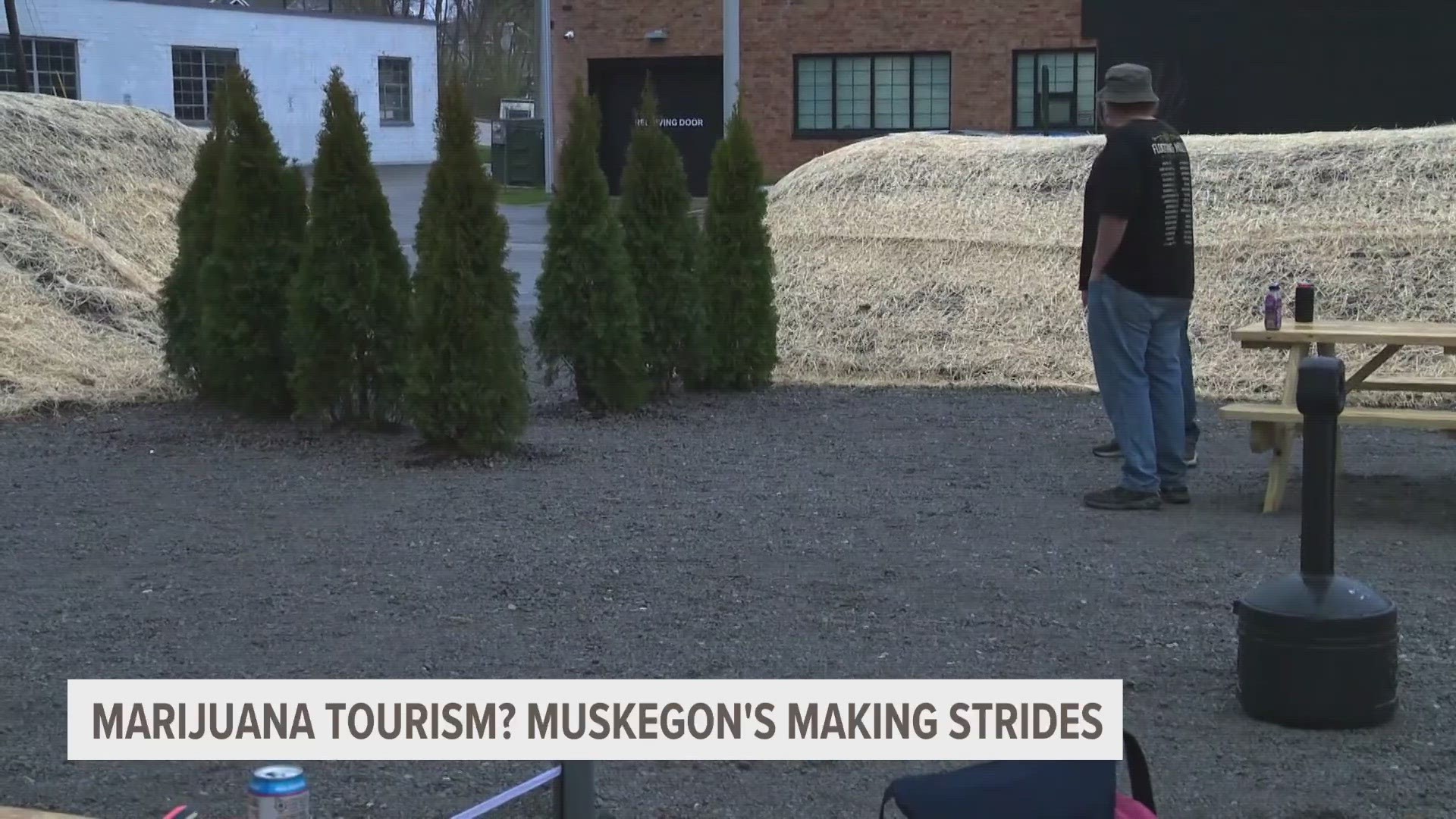 A new outdoor space for marijuana consumption is now open in Muskegon, just in time for the biggest marijuana holiday of the year.