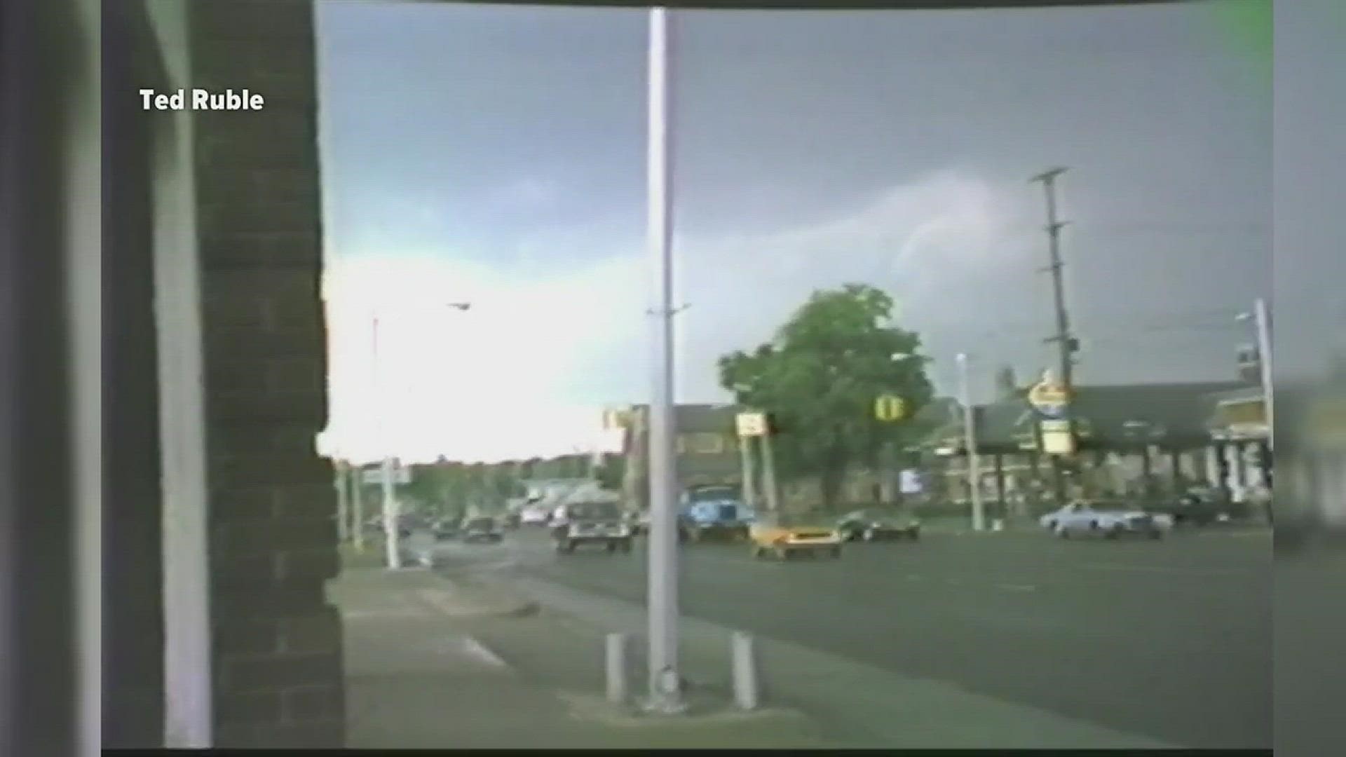 Ted Ruble was a 24-year-old employee at the "Sound Room" in downtown Kalamazoo the day the tornado hit. He grabbed his camera, and the rest is visual history.
