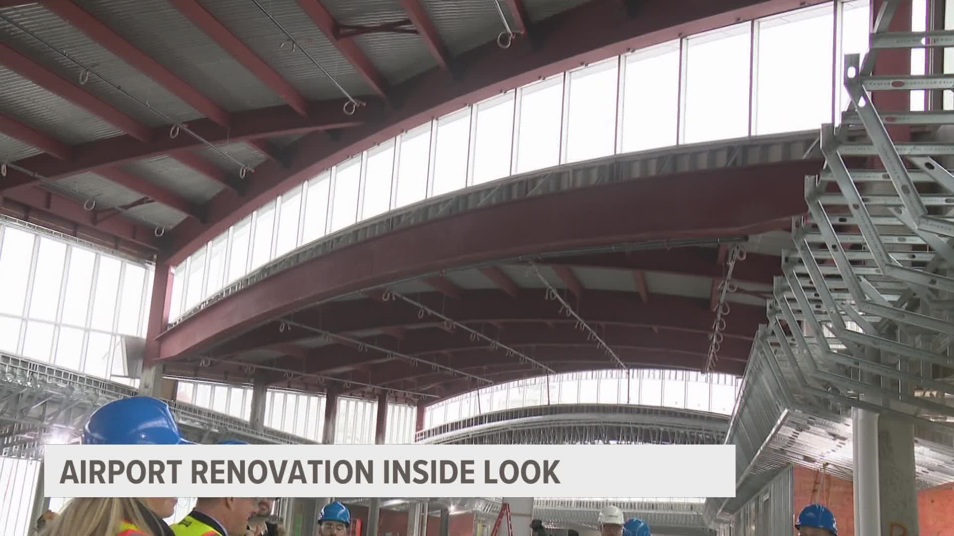 The $110 million project has been ongoing since November of 2021 and will add 8 new terminals and nearly quadruple the size of the concourse.