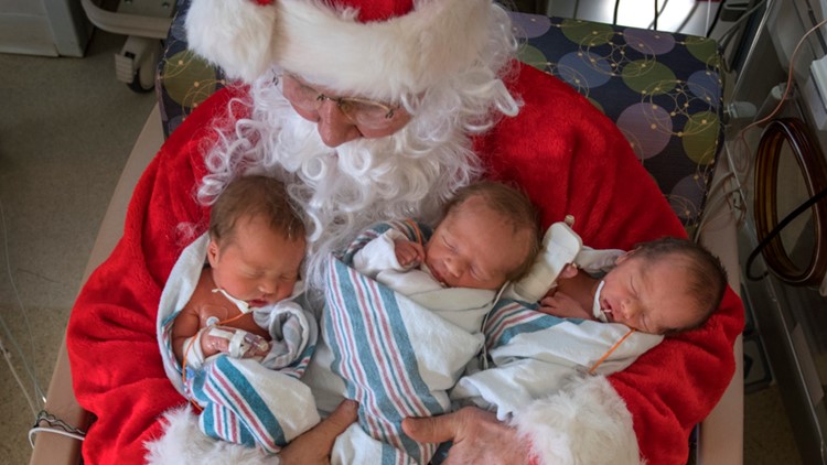 See photos of Santa visiting with tiny babies in a NICU