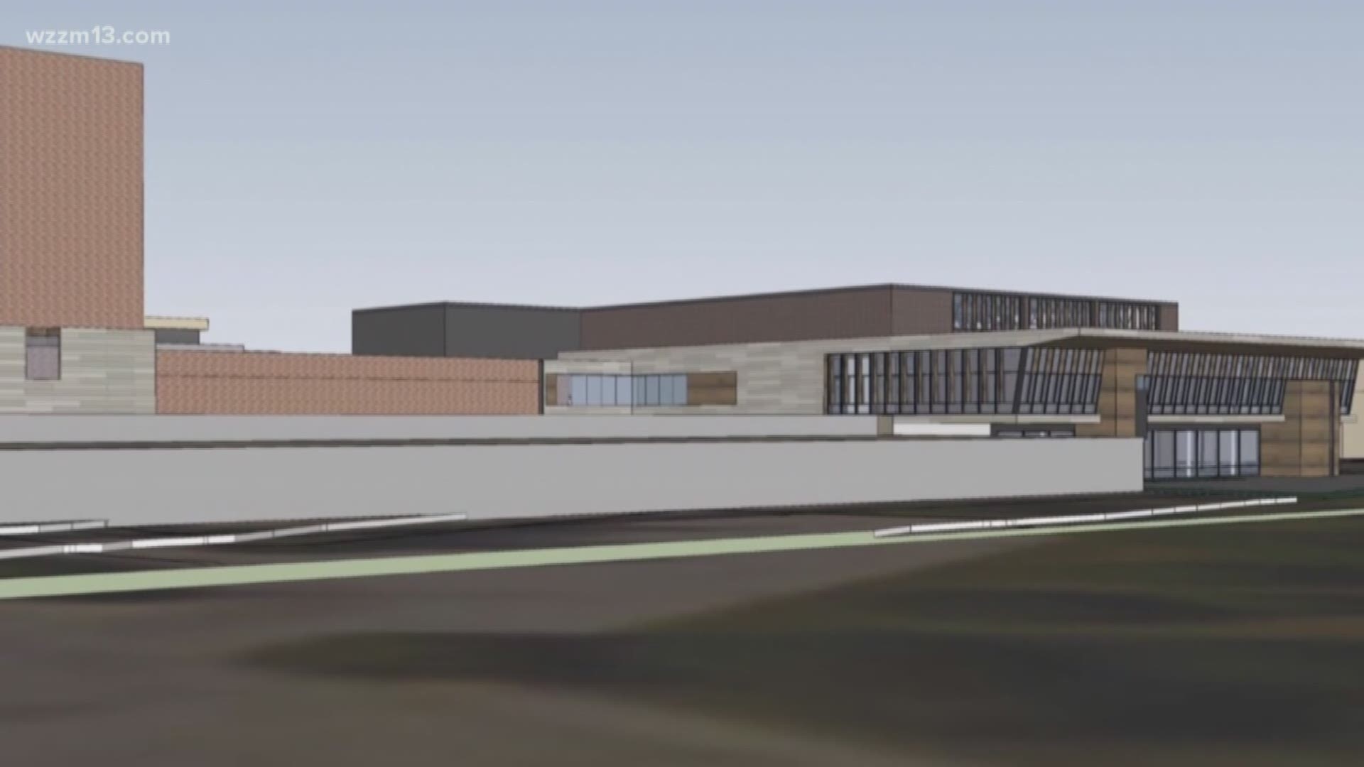 Work to build the Muskegon Convention Center has been held up by a prevailing wage decision.