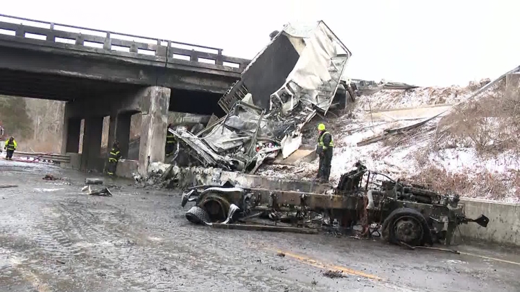 NB I-196 closed near Old Allegan Road after semi catches fire
