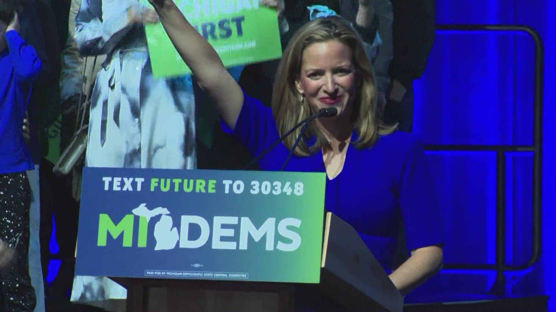 ABC News projects Democratic incumbent Jocelyn Benson to win Michigan's Secretary of State race over Trump-endorsed Republican challenger Kristina Karamo.