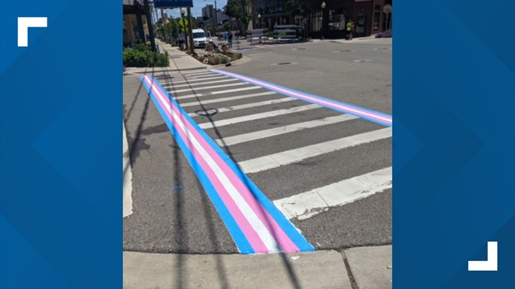 Permanent Pride-themed crosswalk art completed in Eastown Grand Rapids