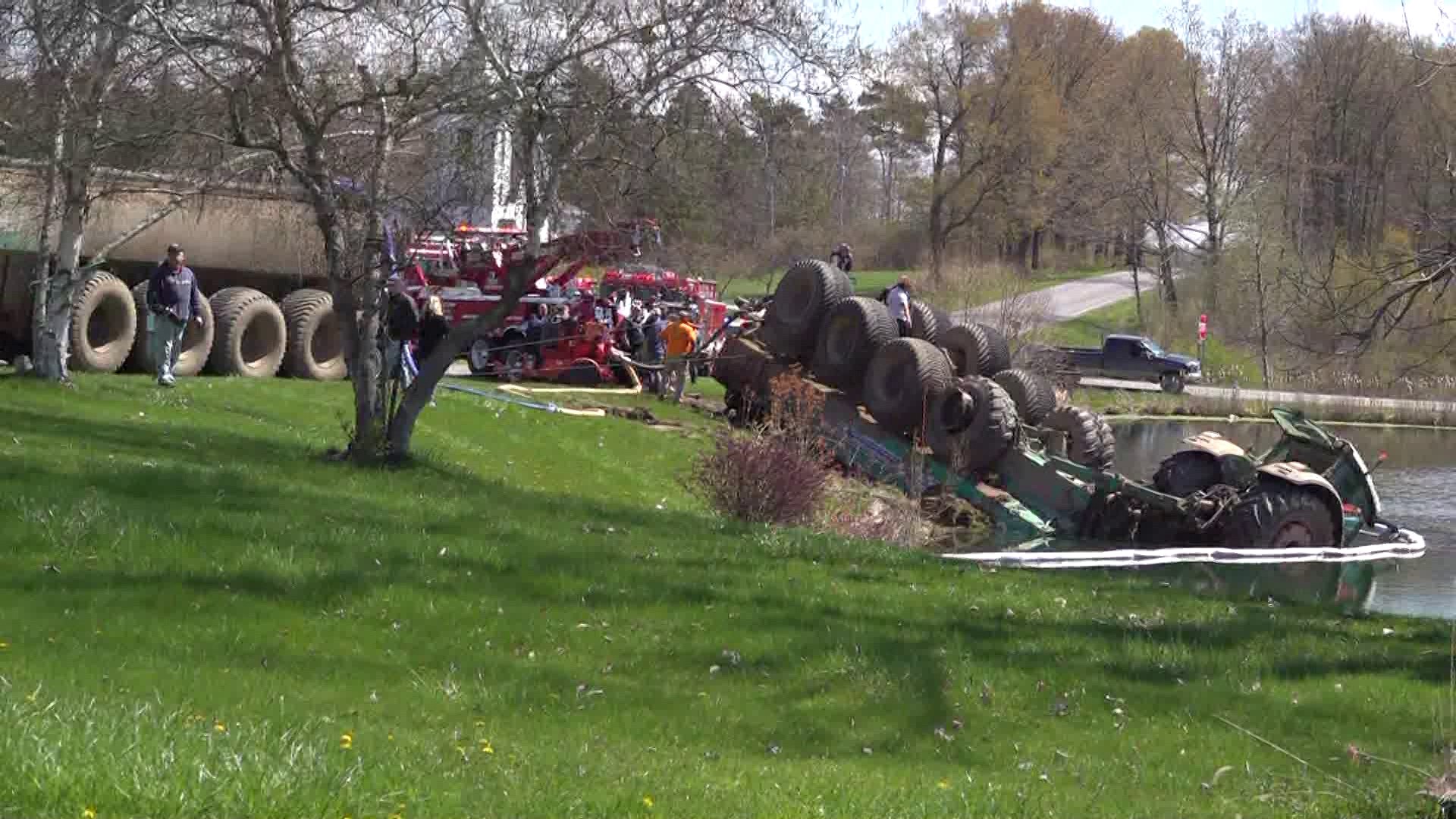 Drivers are asked to avoid the area until crews can remove the tractor and trailer.