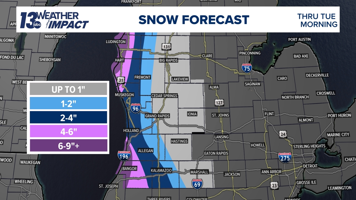 Lakeshore counties could experience intense lake effect snowfall today