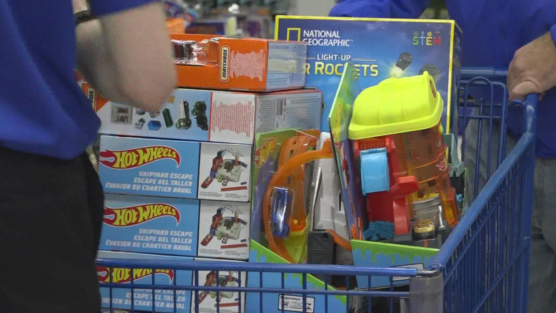 Thursday, volunteers used that money to shop for toys at the Standale Meijer.