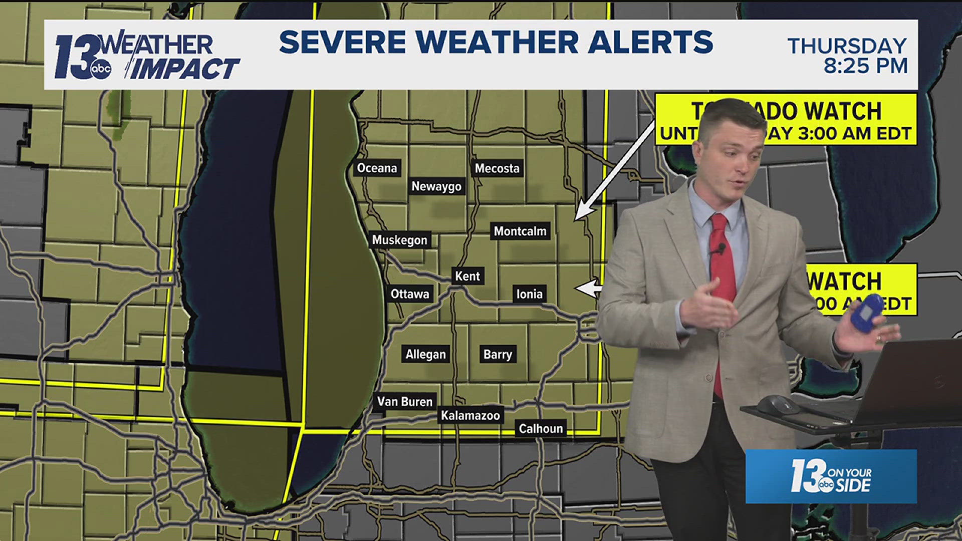 A tornado watch has been issued for West Michigan Thursday evening lasting until 3 a.m. Friday.