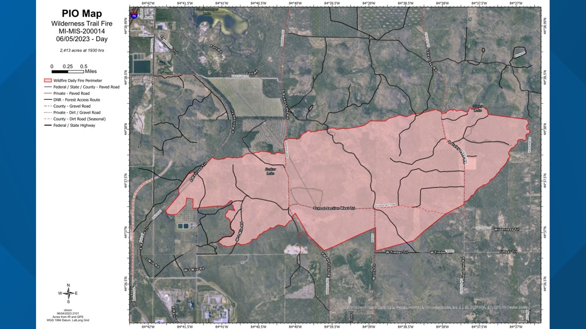 2,400acre wildfire near Grayling now mostly contained