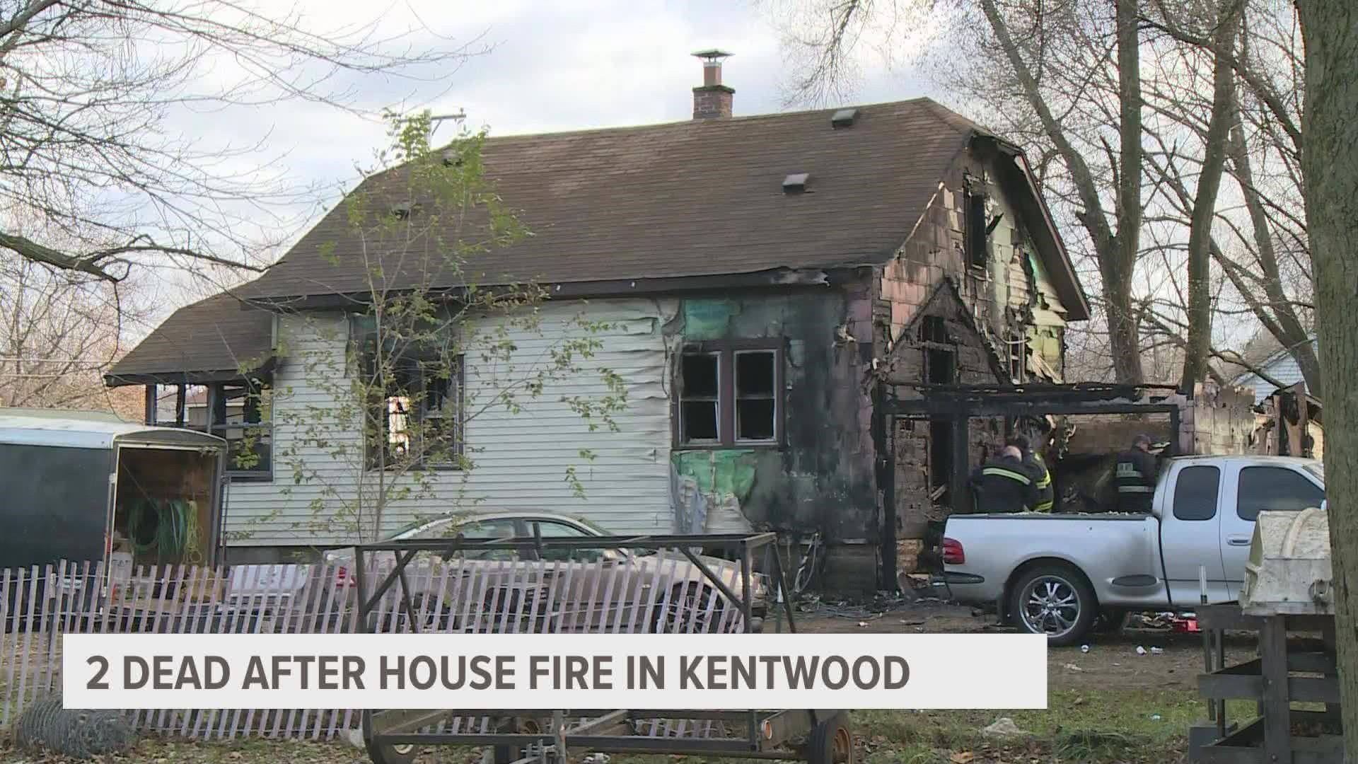 A 12-year-old girl and 19-year-old woman died at the scene of a Kentwood home that caught fire early Monday morning, Kentwood Police said.
