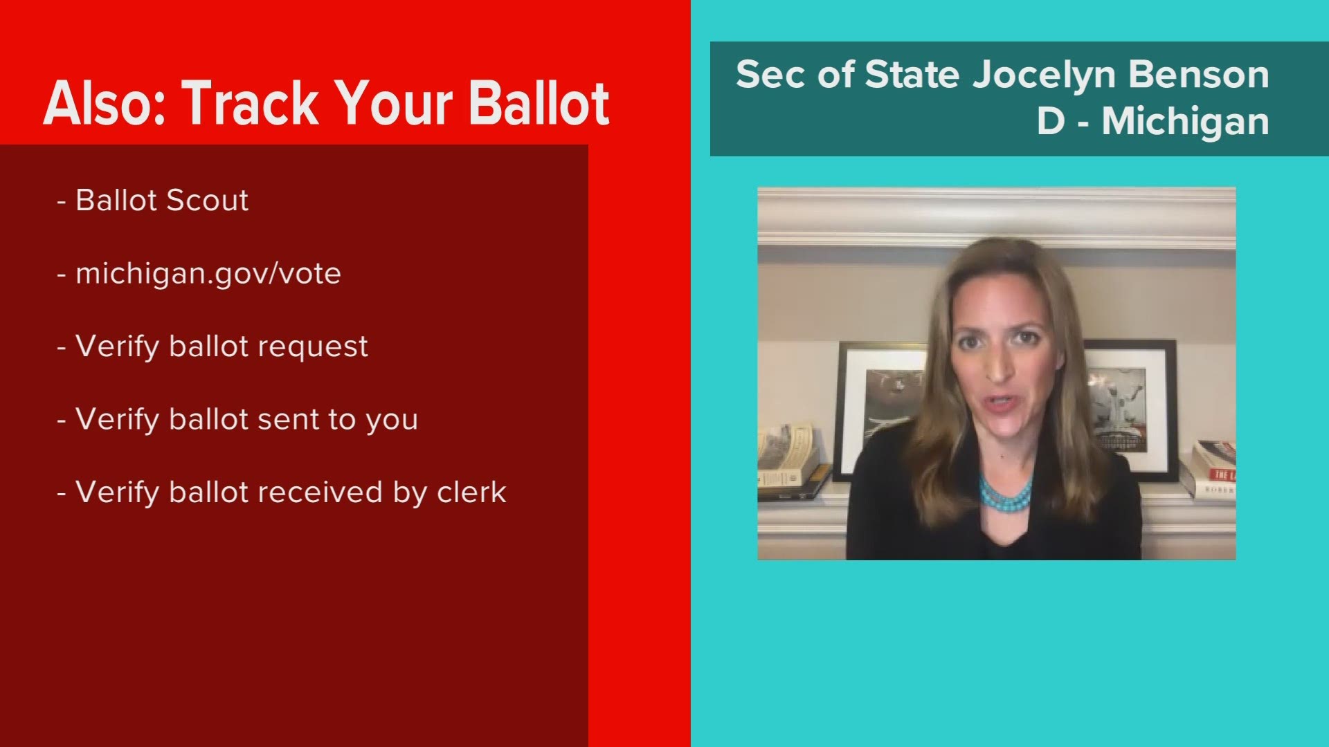 With a record number of voters submitting ballots by mail, Secretary of State Jocelyn Benson answered some questions about the process.