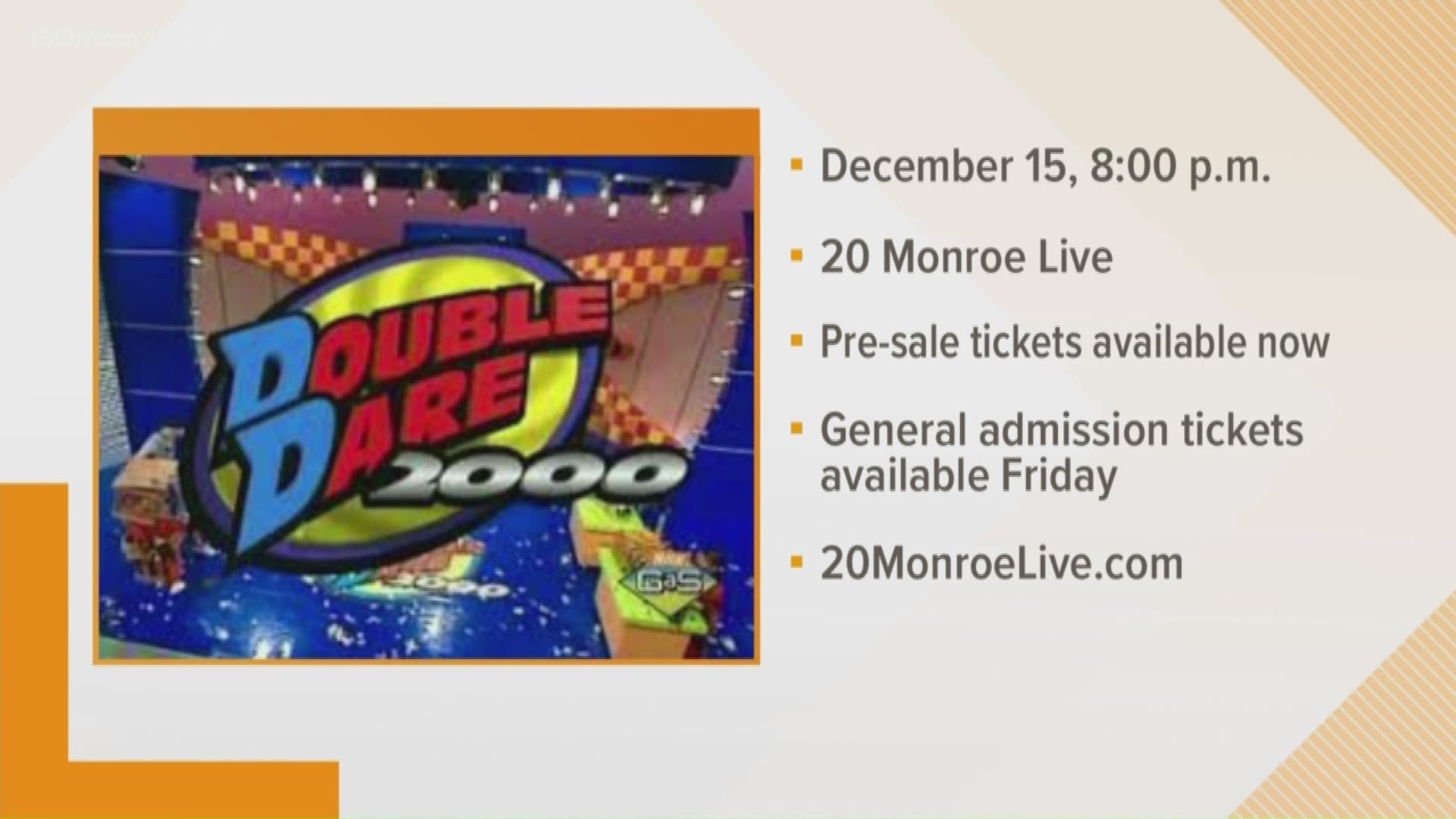 Nickelodeon's Double Dare is bring its live show to Grand Rapids in December.