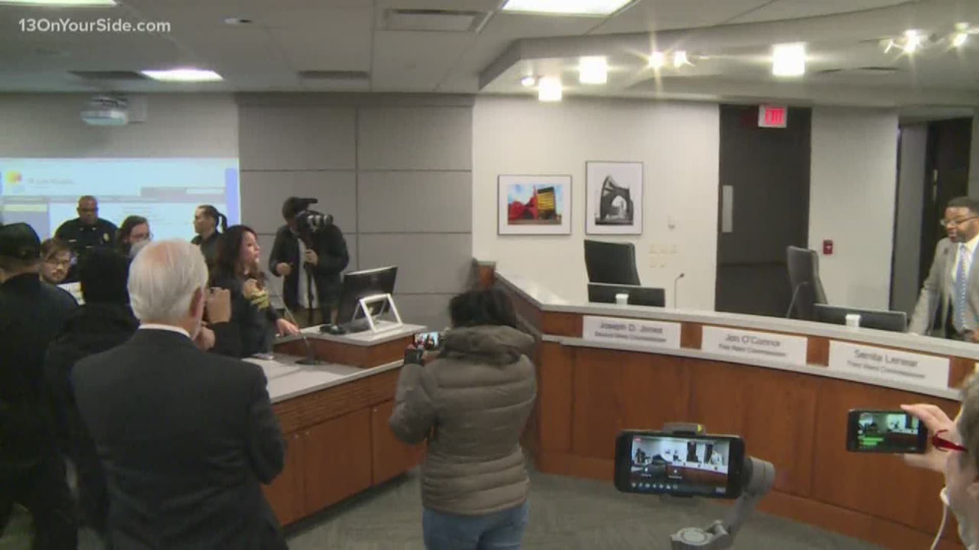 Protesters interrupted a Grand Rapids City Commission Meeting Tuesday night.