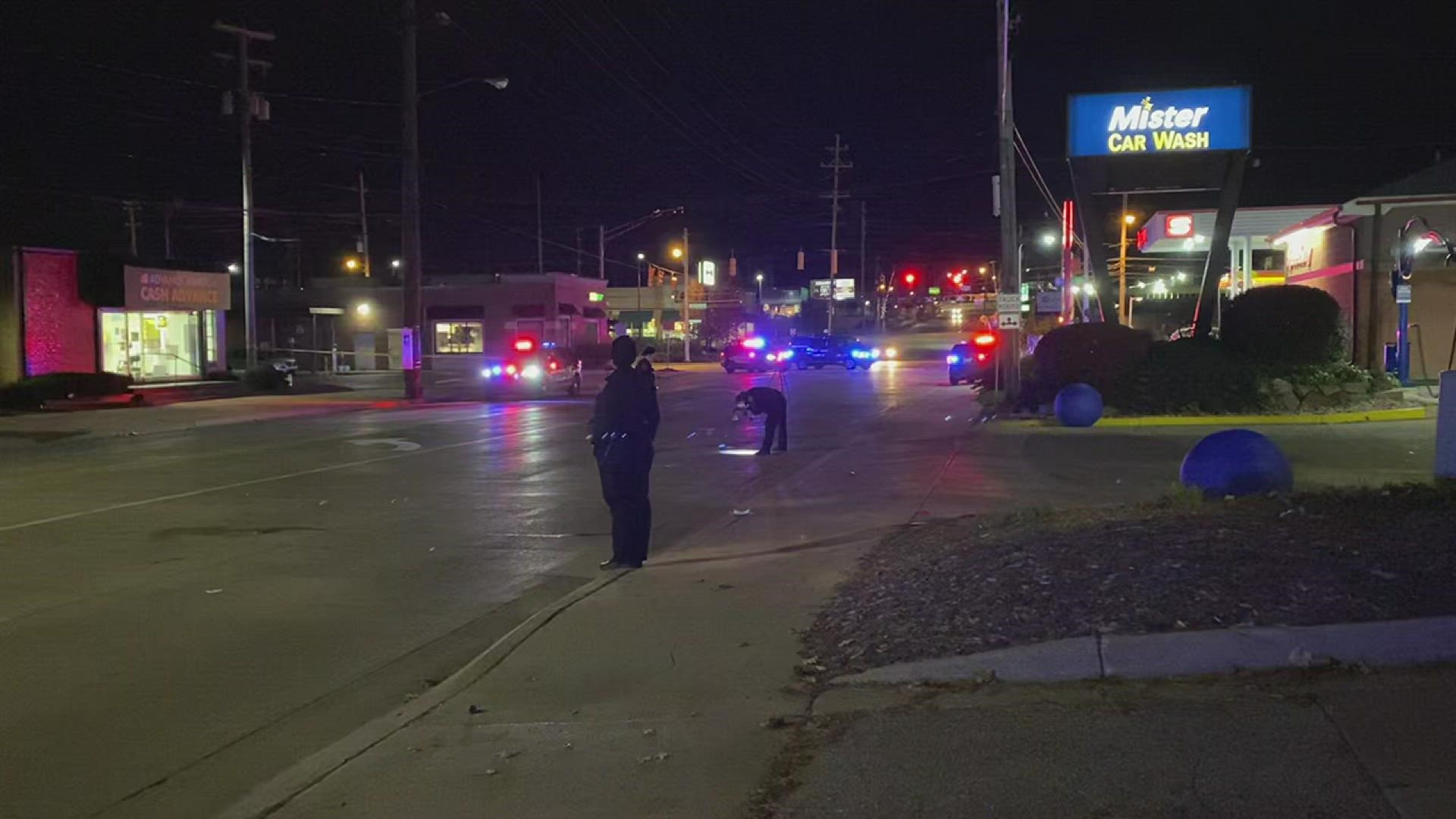 There is a large police presence on Michigan and Fuller Monday night following a crash.