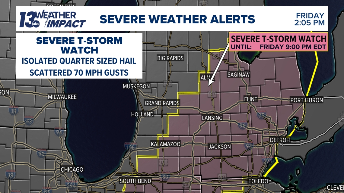 Severe Thunderstorm Watch Issued for portions of West Michigan
