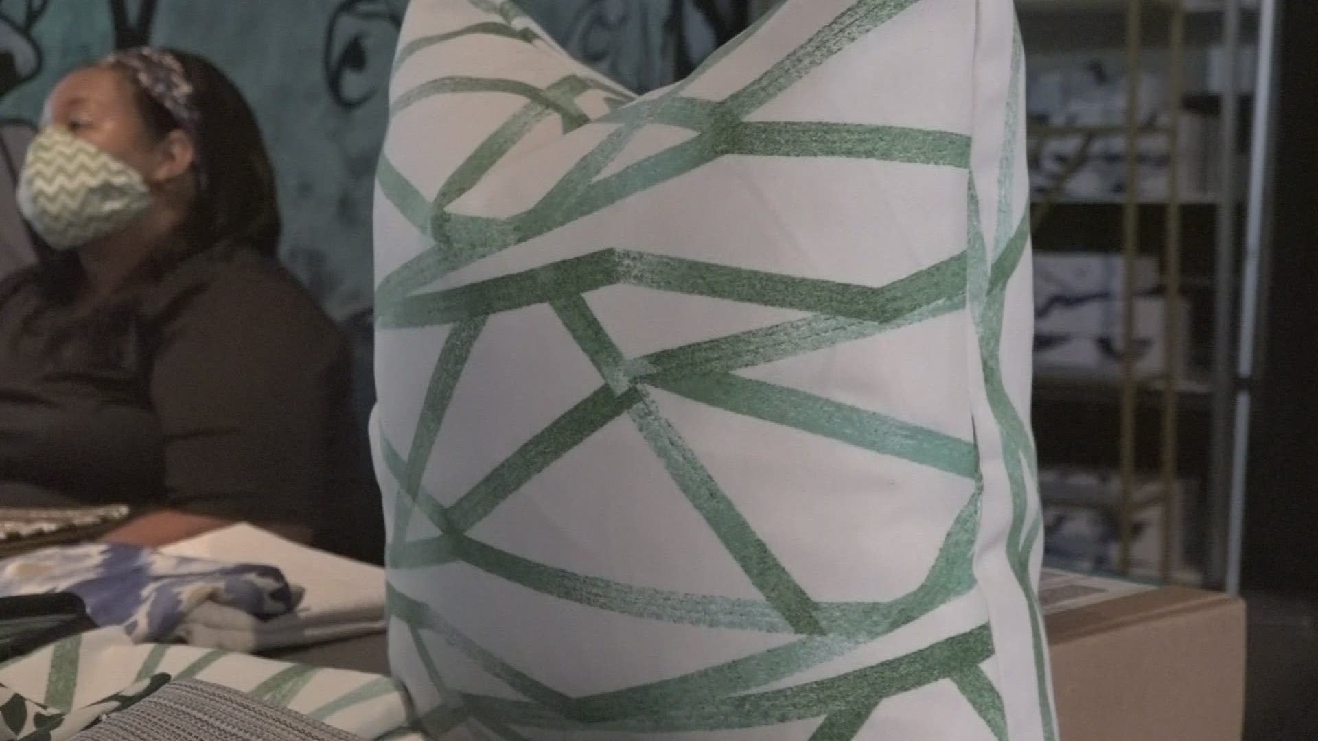 A stay-at-home mom used her quarantine time to start a custom luxury pillow design company.