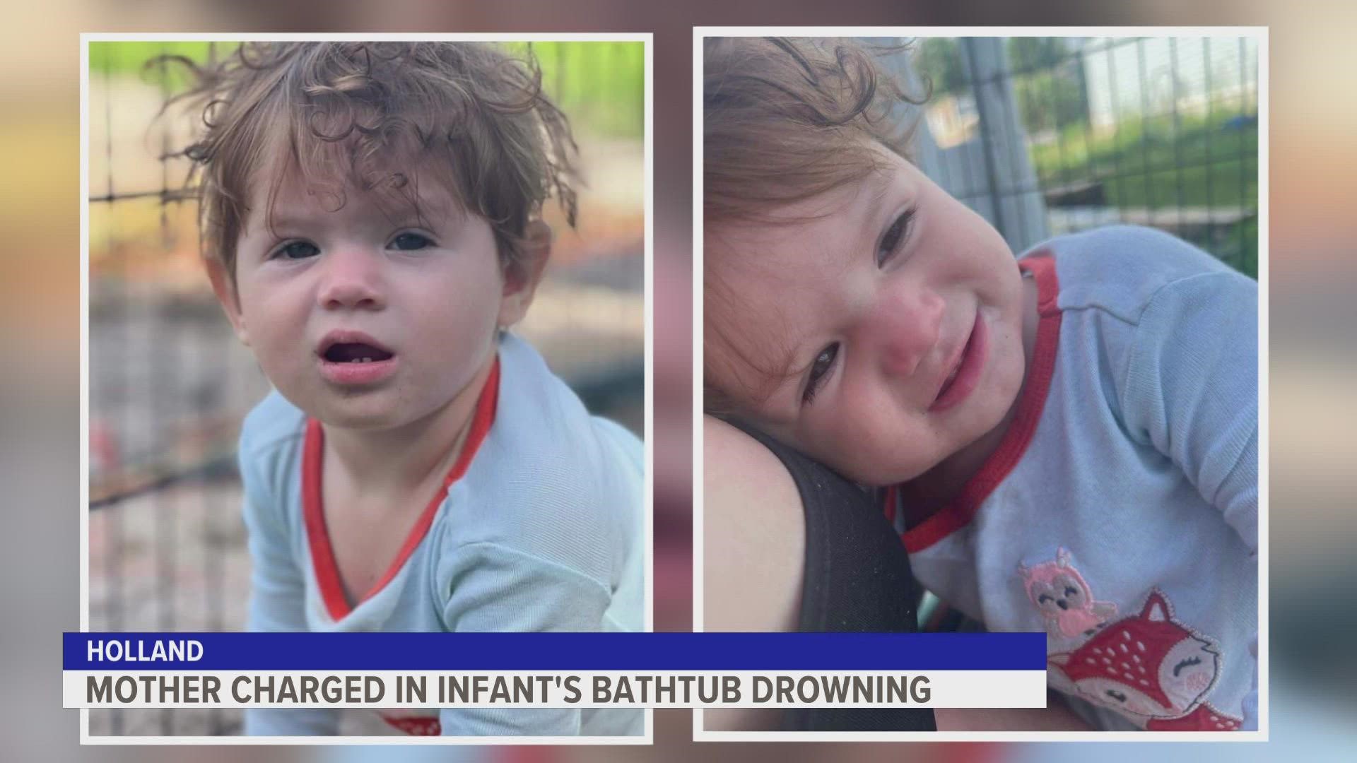 Two weeks after the infant's near-drowning, the child died at the hospital in August. The Ottawa Co. Prosecutor authorized charges against the mother this week.