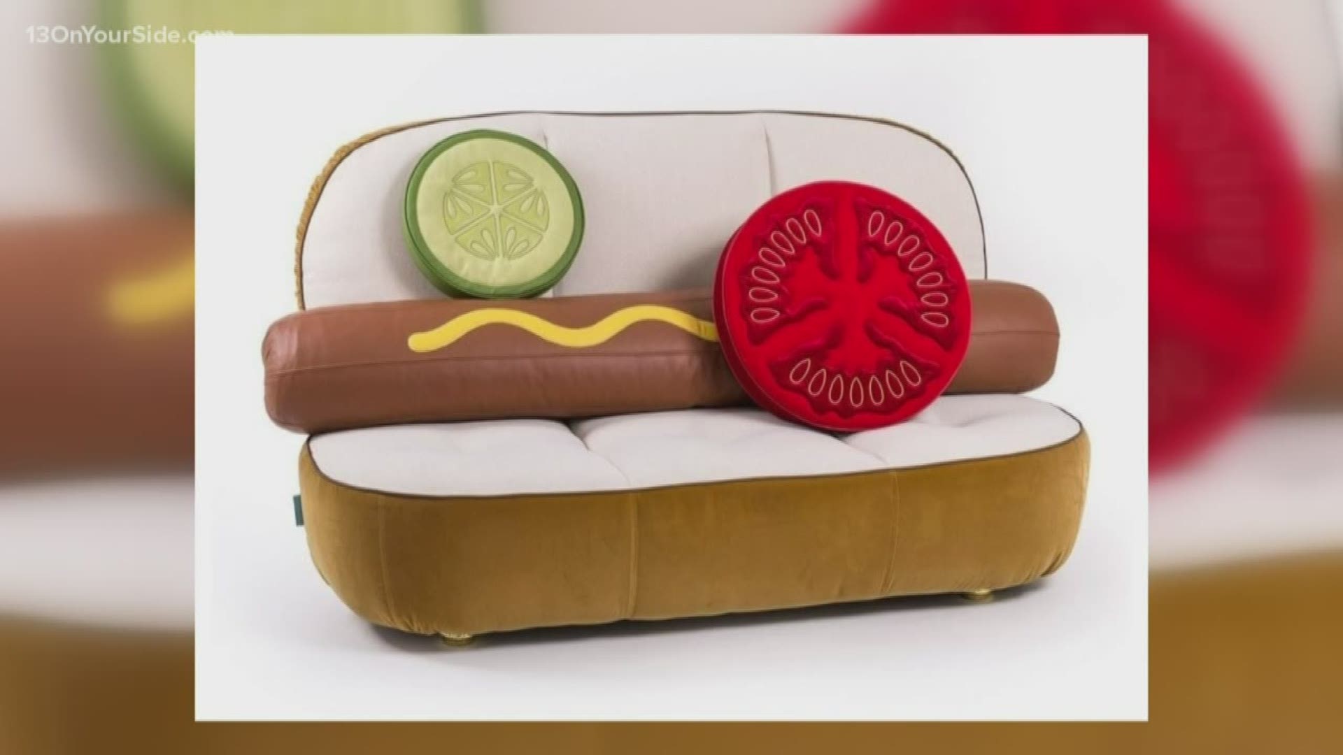 Is it quirky and funny...? Or just weird? Apparently now you can buy a sofa in the shape and likeness of a hot dog?