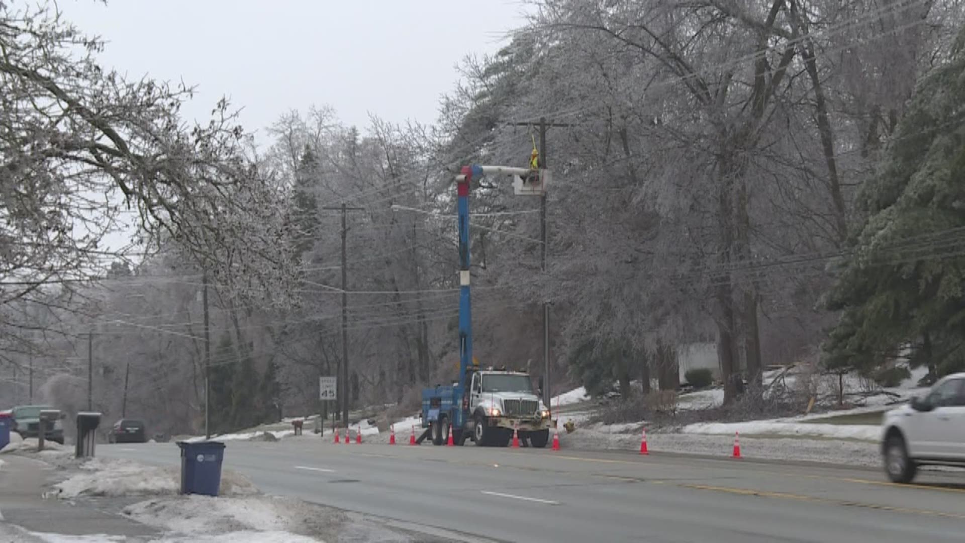 Utility crews from across Michigan and other midwestern states are hard at work, repairing power lines and other equipment damaged by this week's severe winter weather