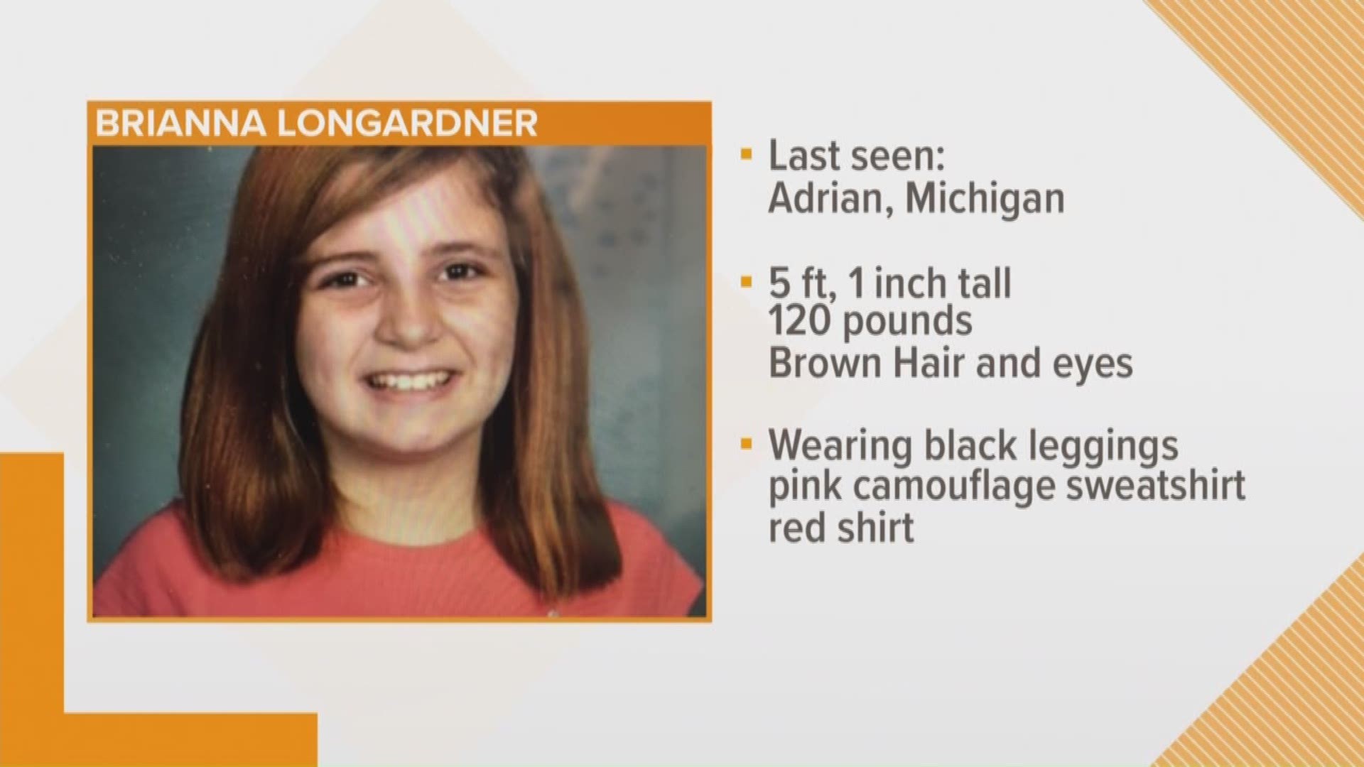 Girl, 12, missing from Adrian, Michigan