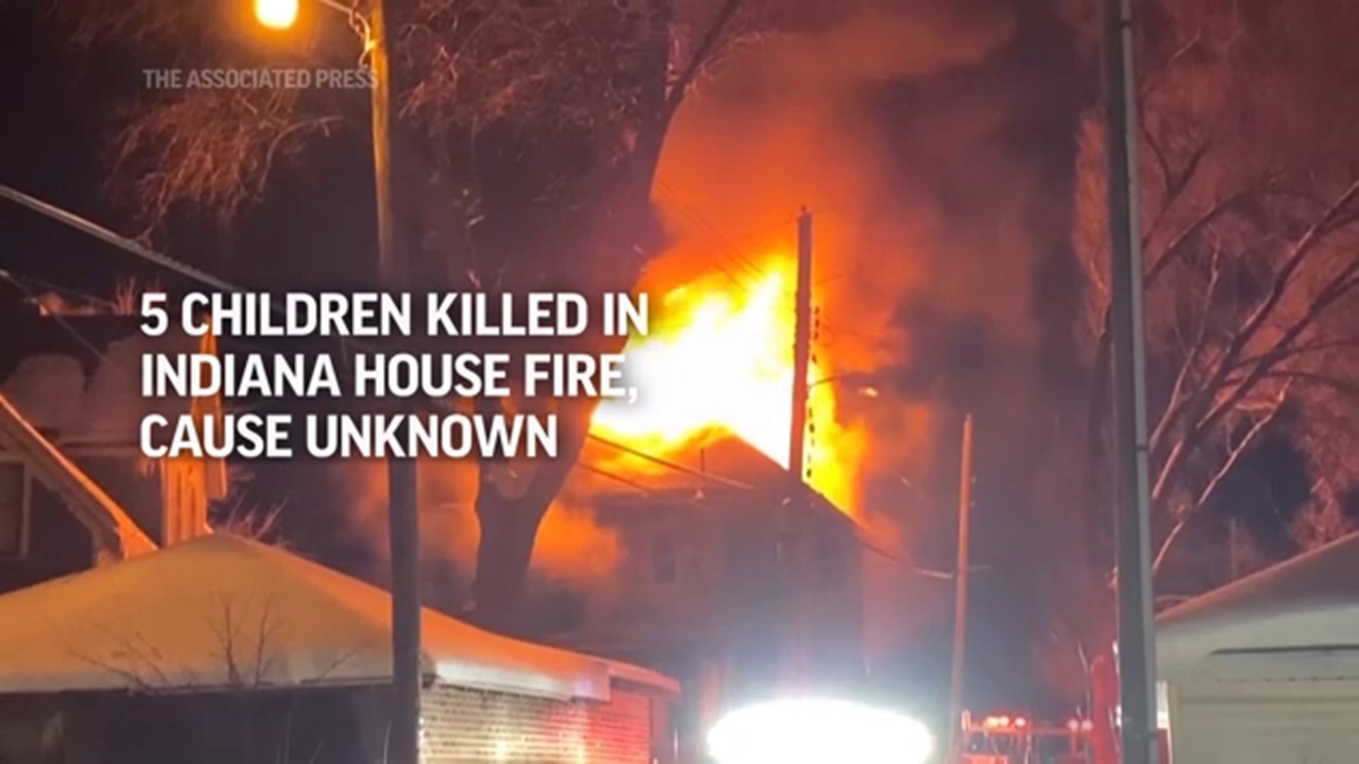 Five children were killed and a sixth was injured in a northern Indiana house fire Sunday. Officials say an adult escaped with minor injuries. (Jan. 22)