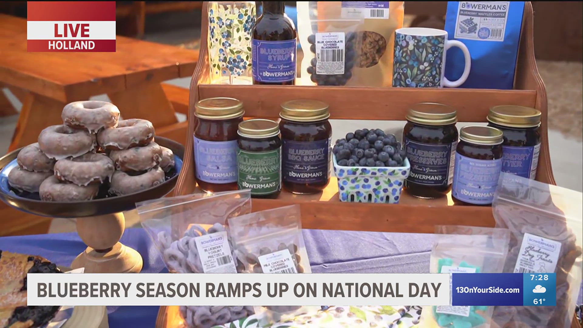From donuts to coffee to pizza, Bowerman's can incorporate blueberries into any treat—making them the perfect stop for National Blueberry Day.