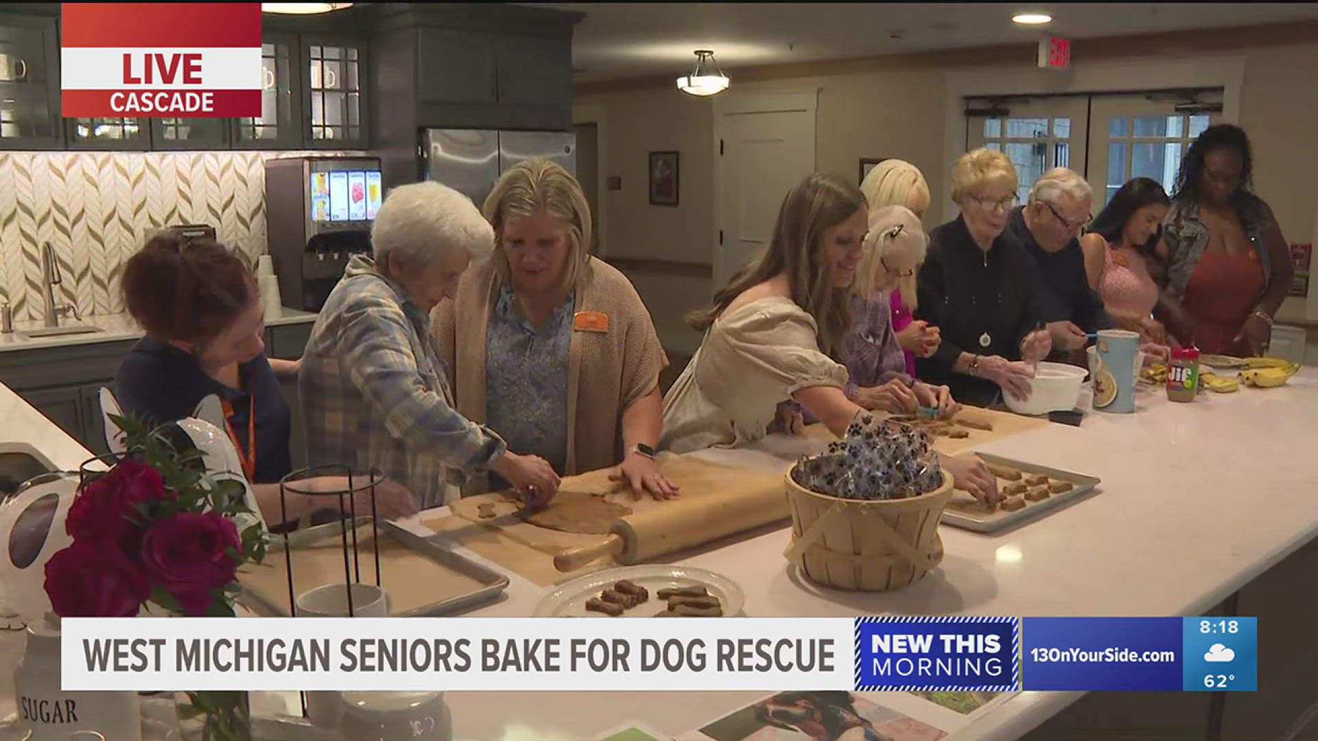 Some furry friends are getting some extra love today from a group of West Michigan seniors who are baking treats for Mackenzie's Animal Sanctuary.