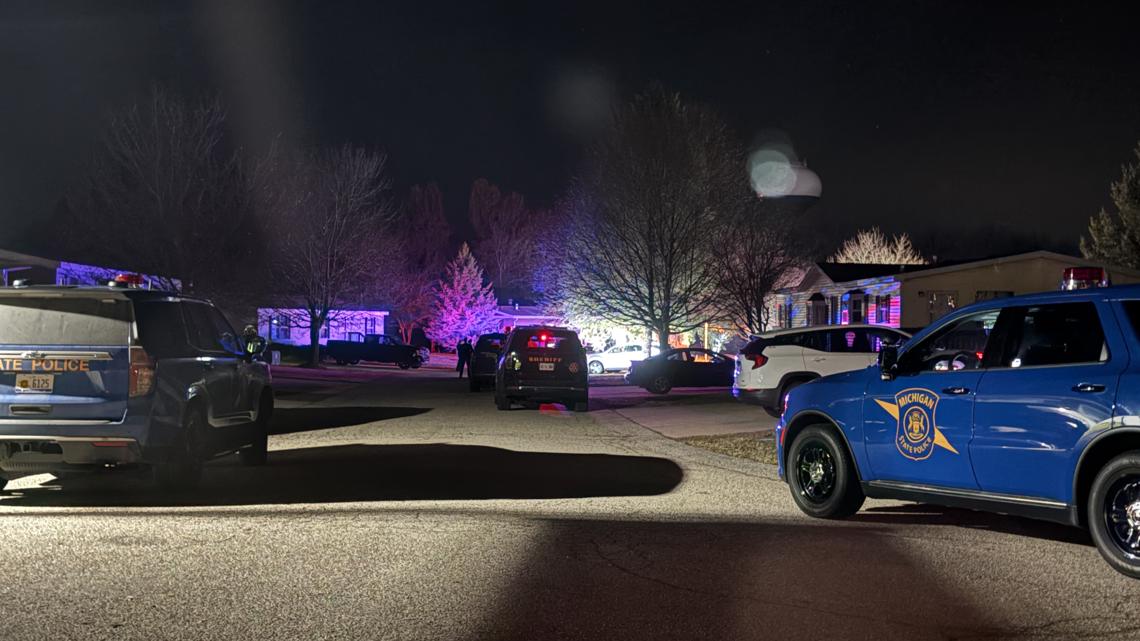 Michigan State Police respond to barricaded subject in Plainfield Township Monday night