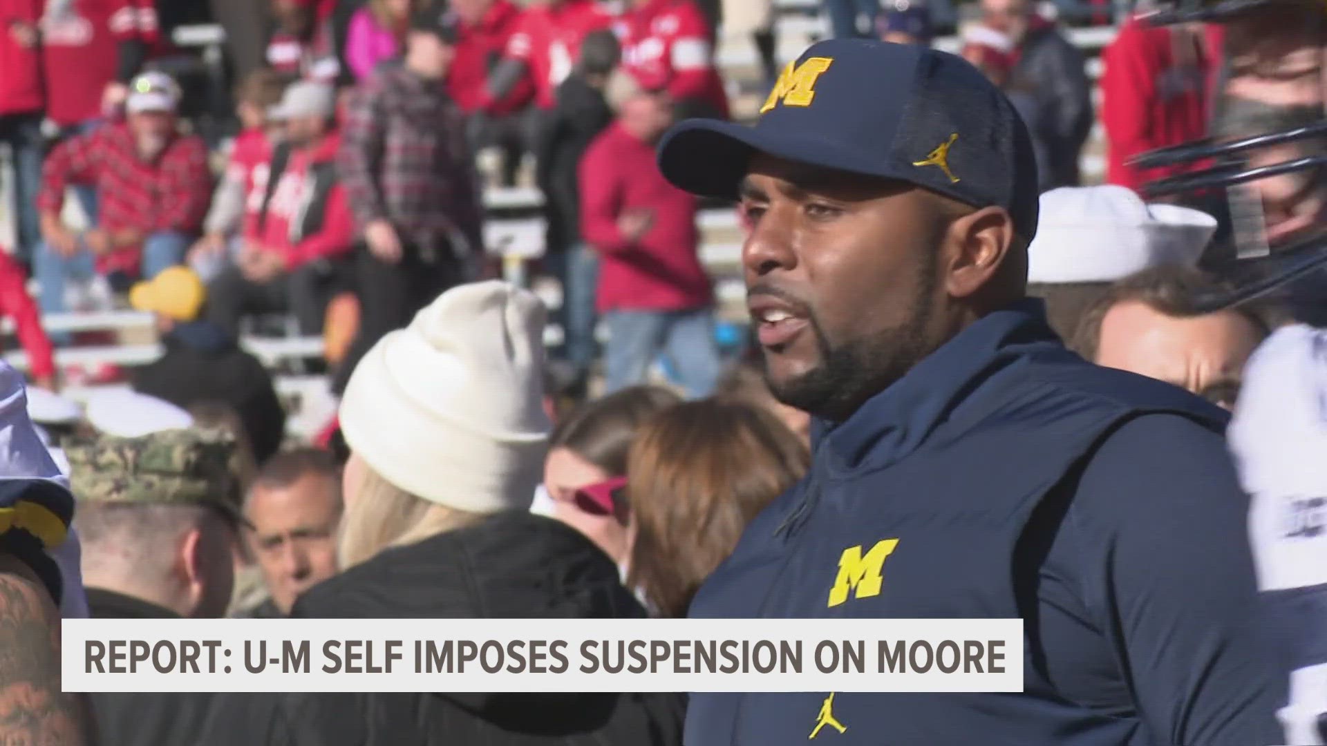 Michigan suspends OC Sherrone Moore for season opener against East