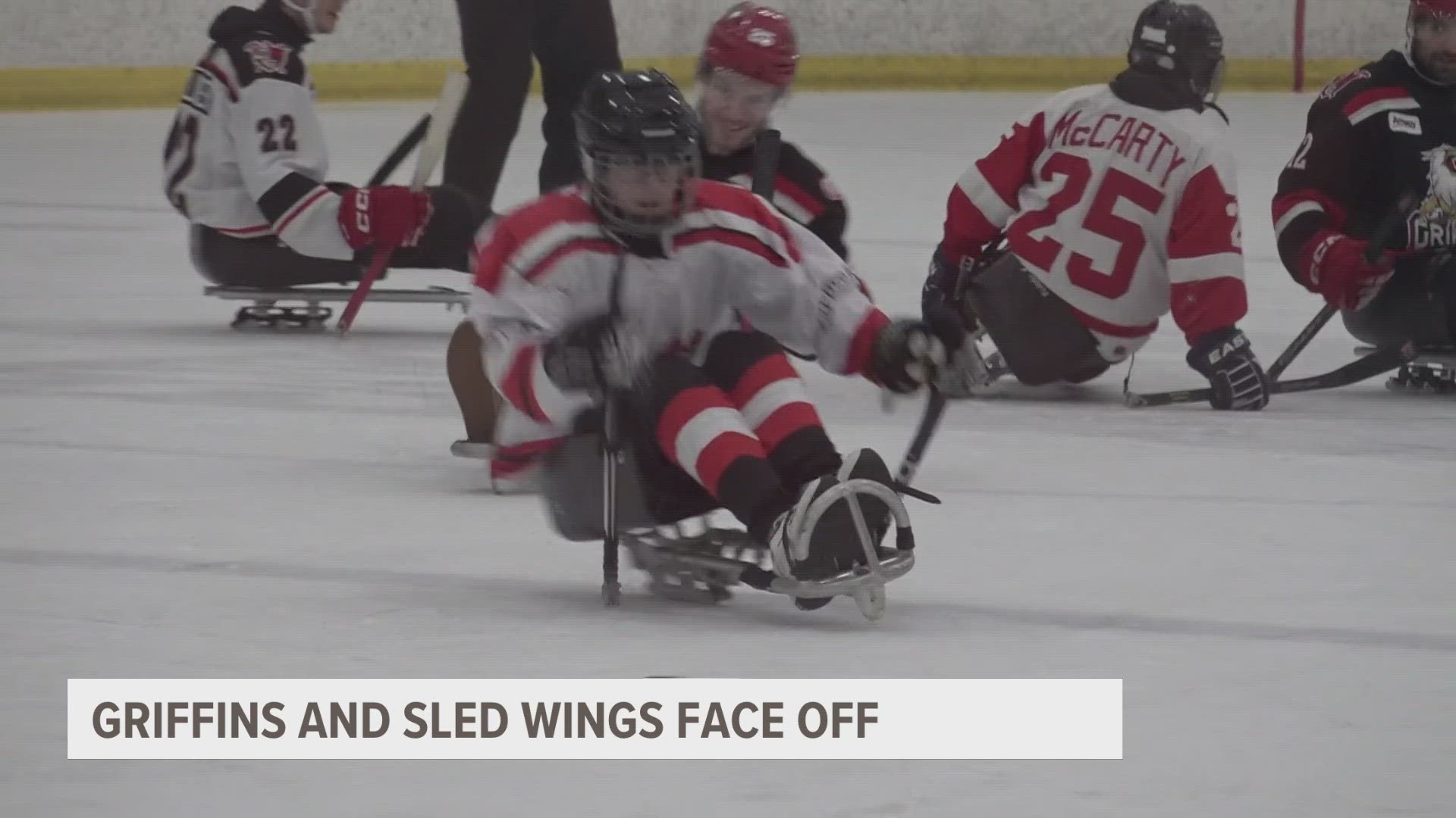 The game between the Grand Rapids Griffins and the Grand Rapids Sled Wings has become an annual tradition.