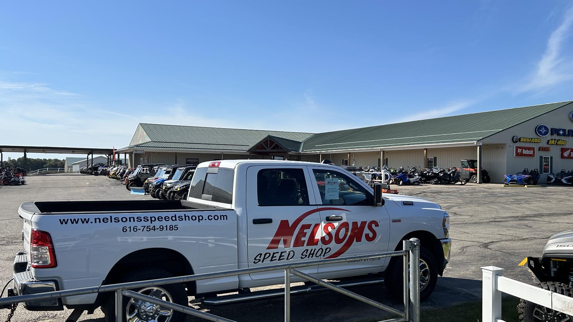 Phone calls to Nelsons Speed Shop is answered by a recording saying they are "temporarily closed." New signage says they will be back on Monday.