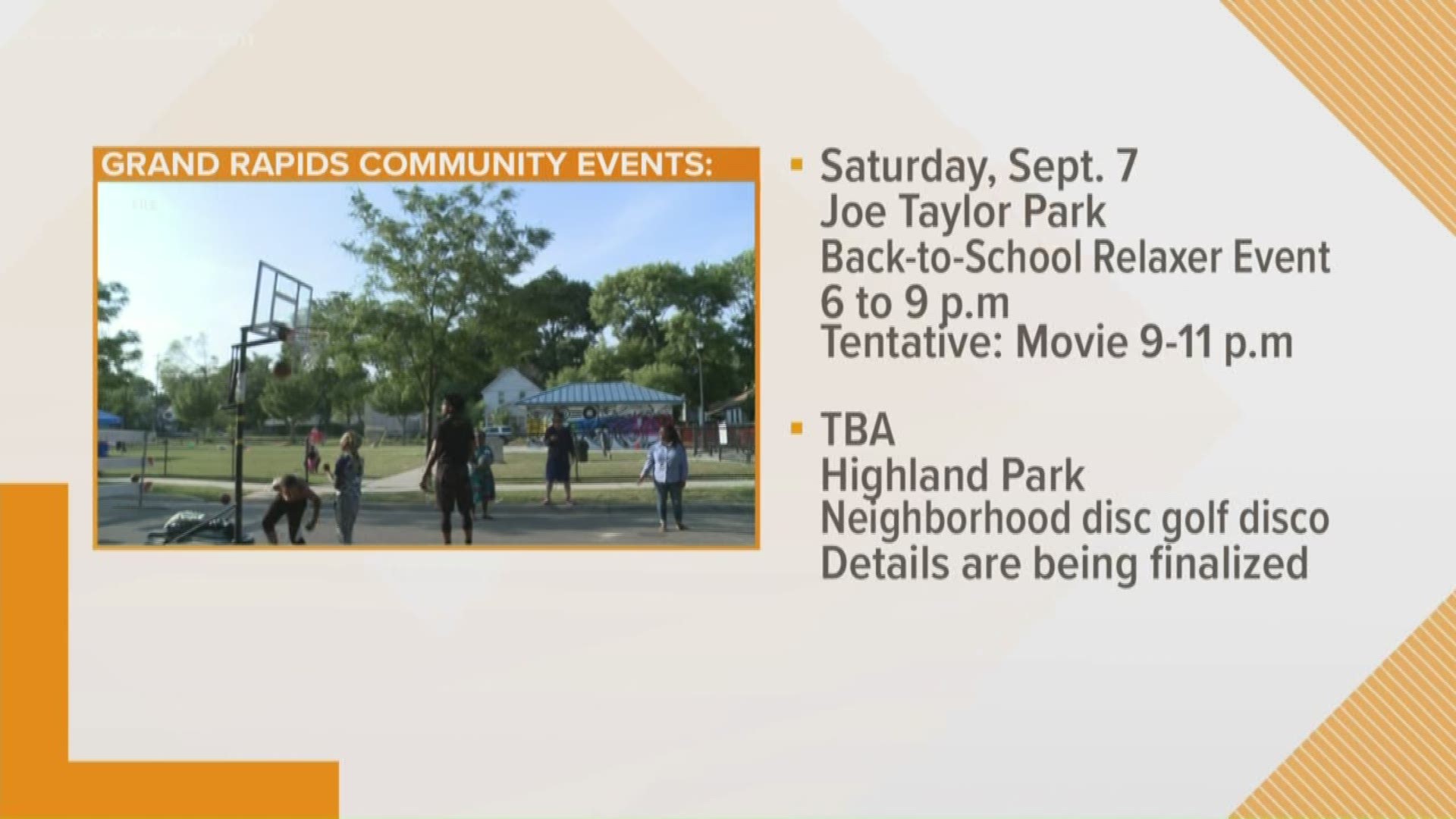 The series of events were developed by the City shortly after a shooting incident at Joe Taylor Park.
