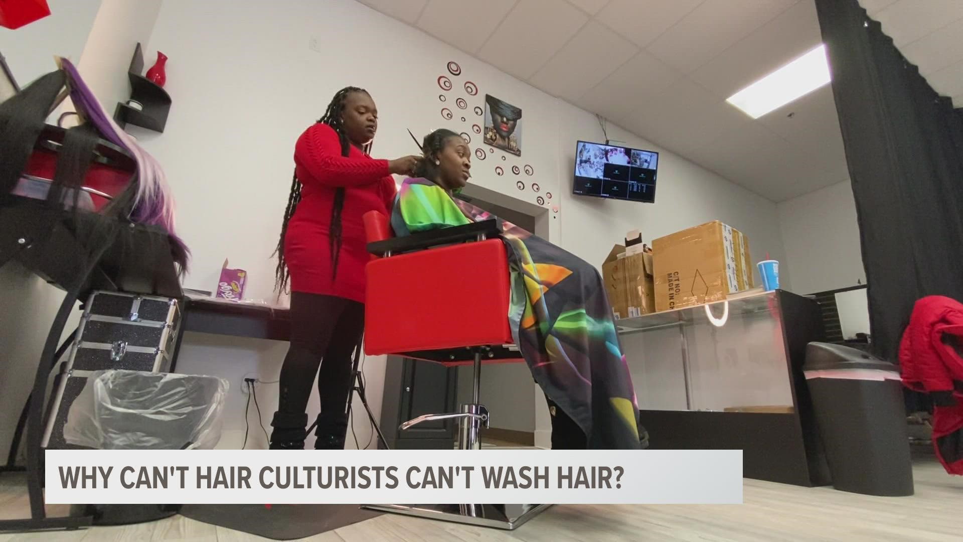 "We can only do so much as a natural hair culturist," Shaketra Payne said, "and washing hair is one of those important things we're not allowed to do."
