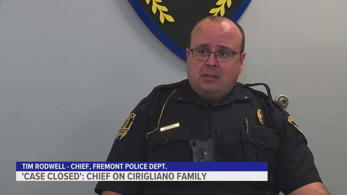 'Case closed' Fremont Police Chief says no charges to be filed regarding Cirigliano family