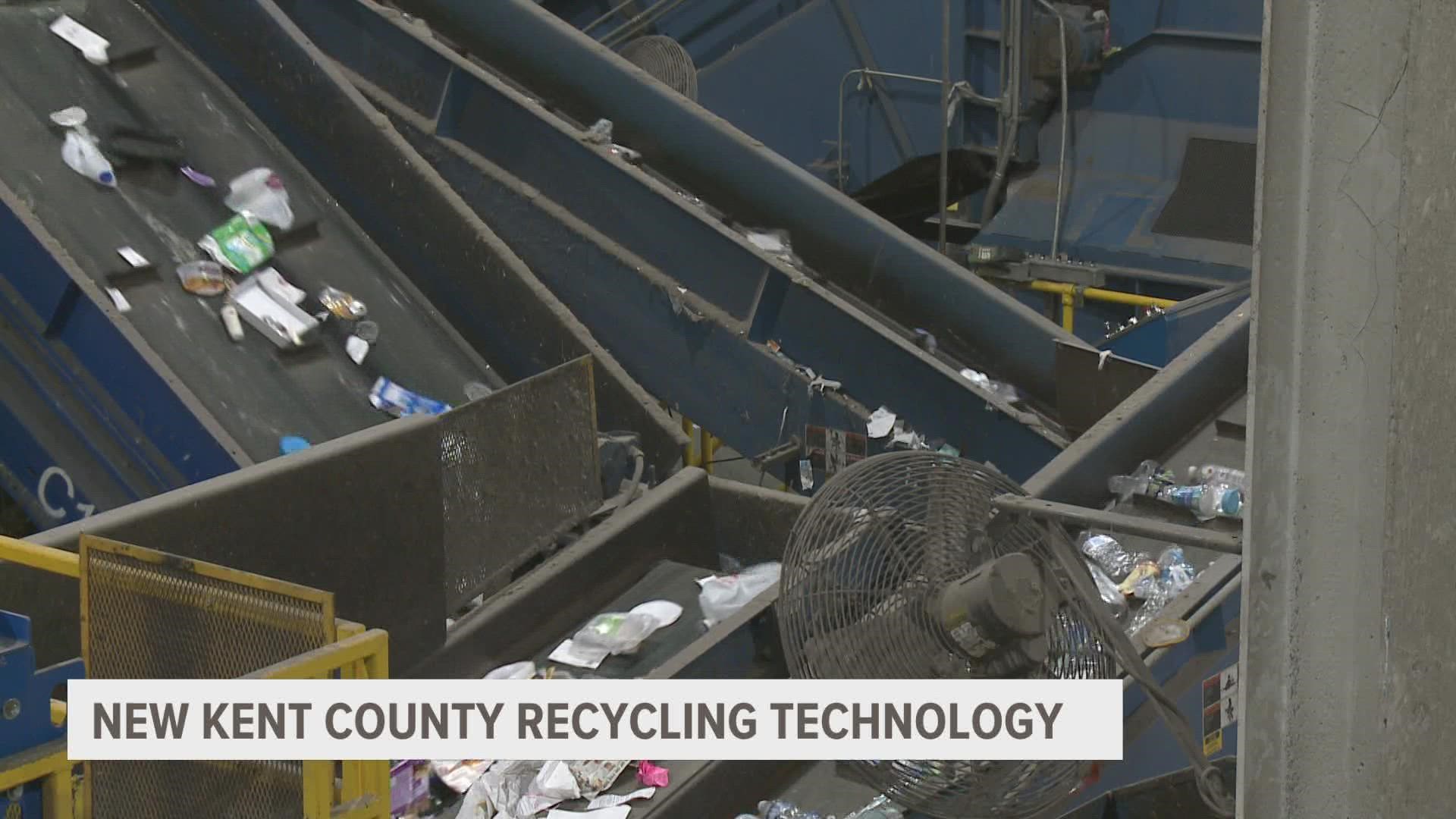 The recycling center in Kent County has installed a new 'optical sorter'.
