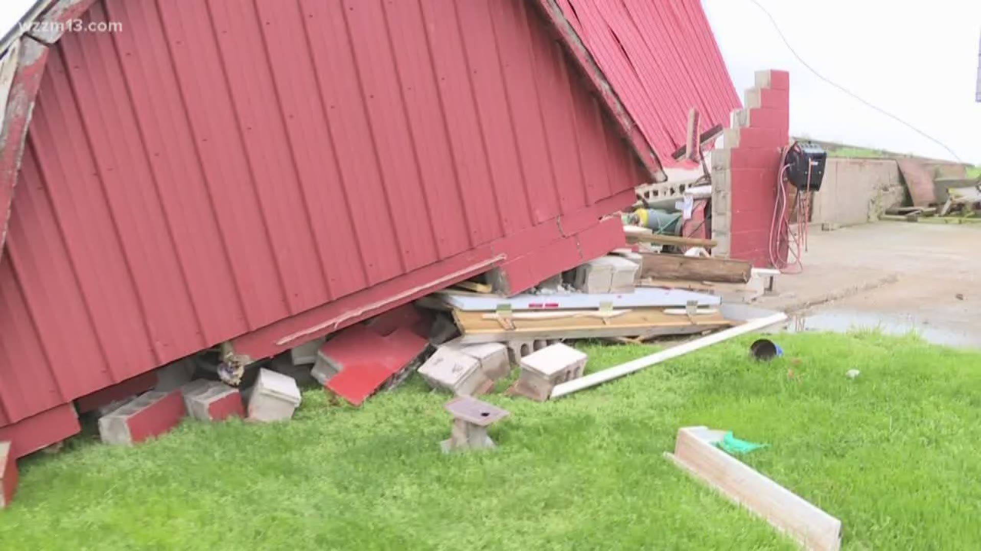 Area farmer's barn suffered severe damage after an EF-0 tornado touched down Sunday. The NWS confirmed the tornado after the warning lasted just a brief nine minutes.