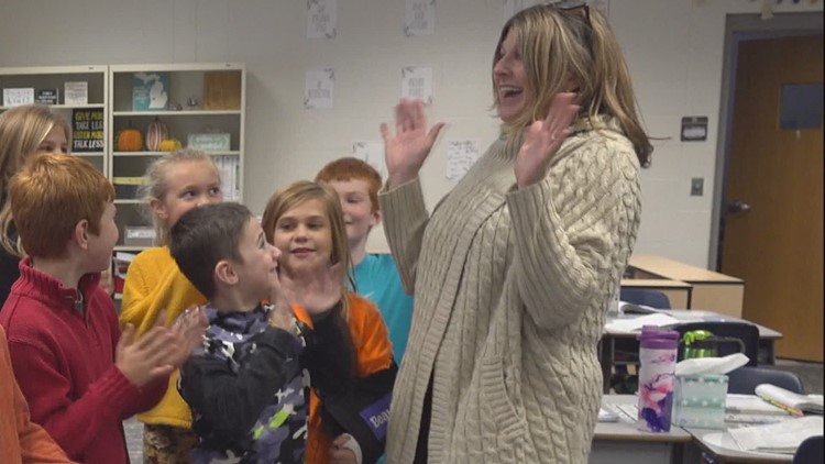 Teacher of the Week surprise comes on same day as promotion announcement