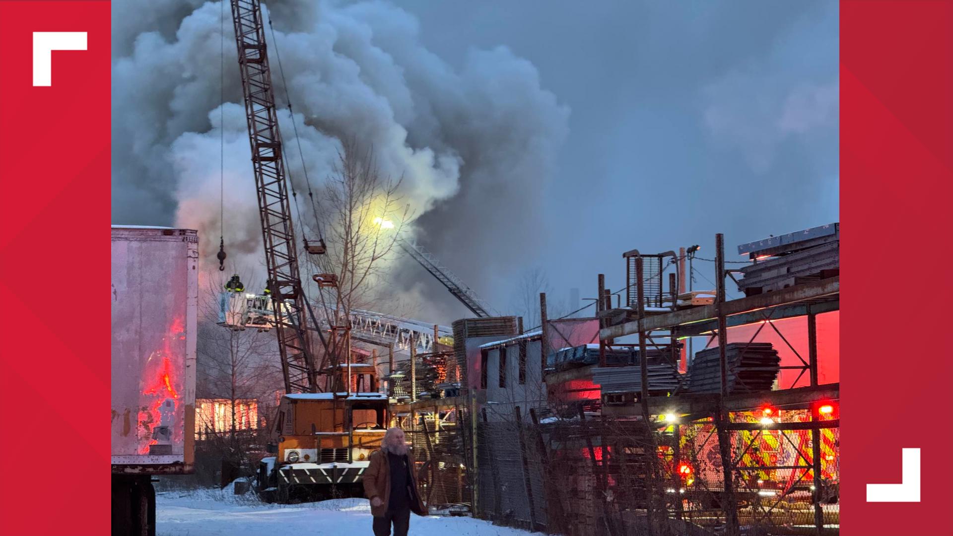 Crews battling fire at commercial building on Alpine in Grand Rapids ...