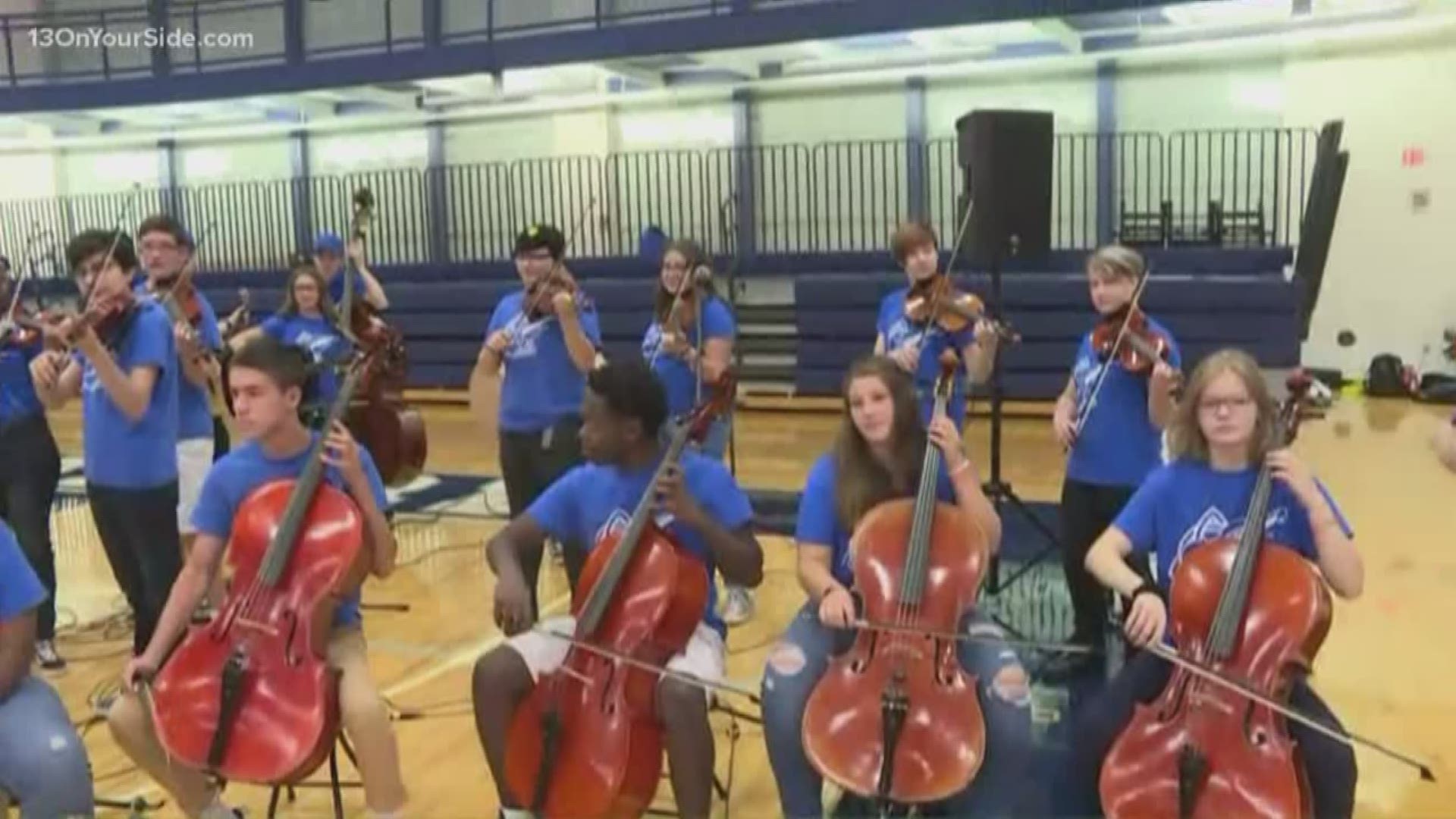 Mona Shores strings switch things up by fiddling.