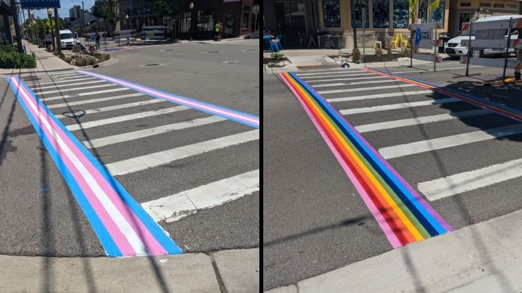 Permanent Pride-themed crosswalk art completed in Eastown Grand Rapids