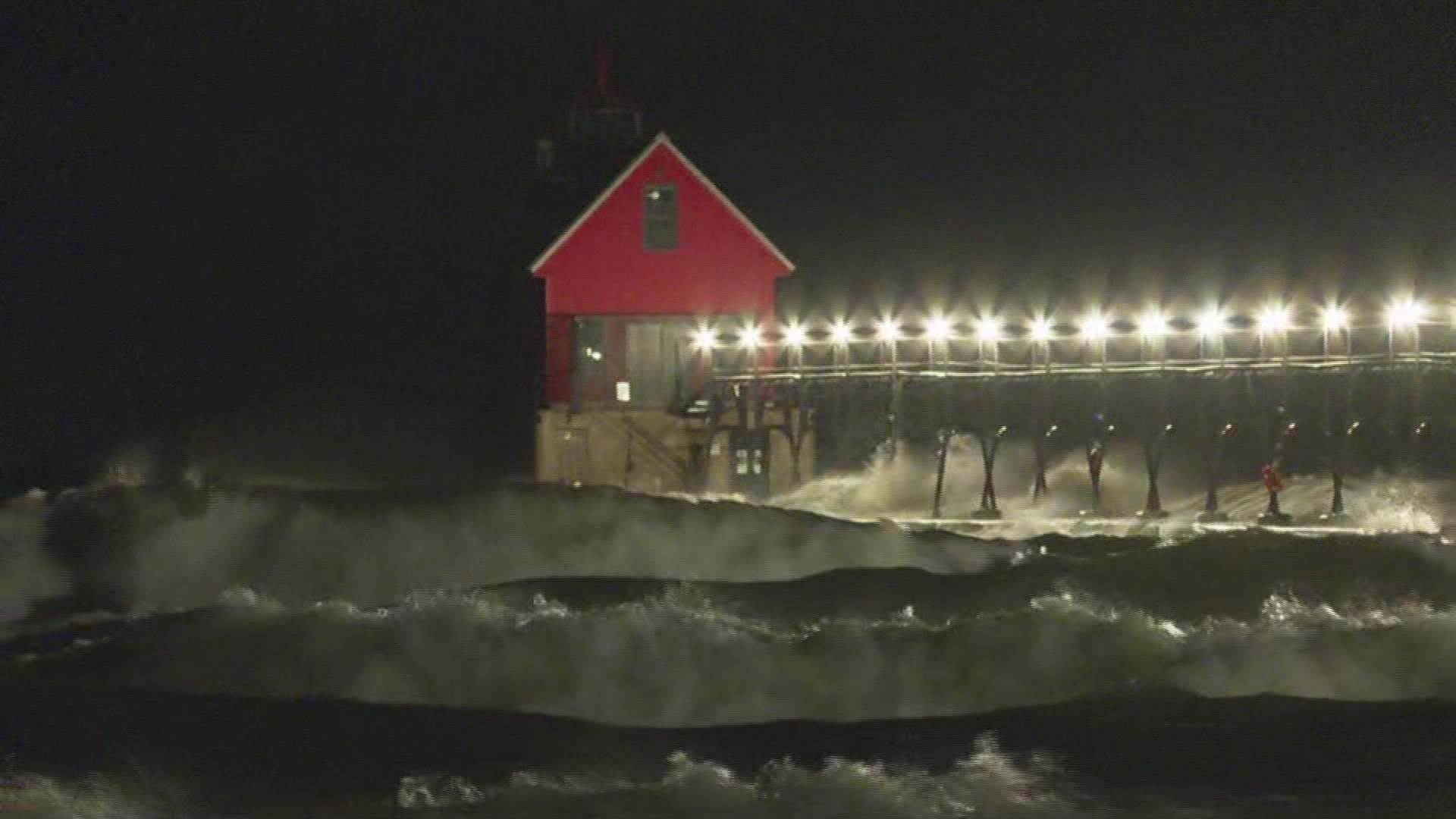 Stay off the piers along Lake Michigan as waves reach 6+ feet on Monday.