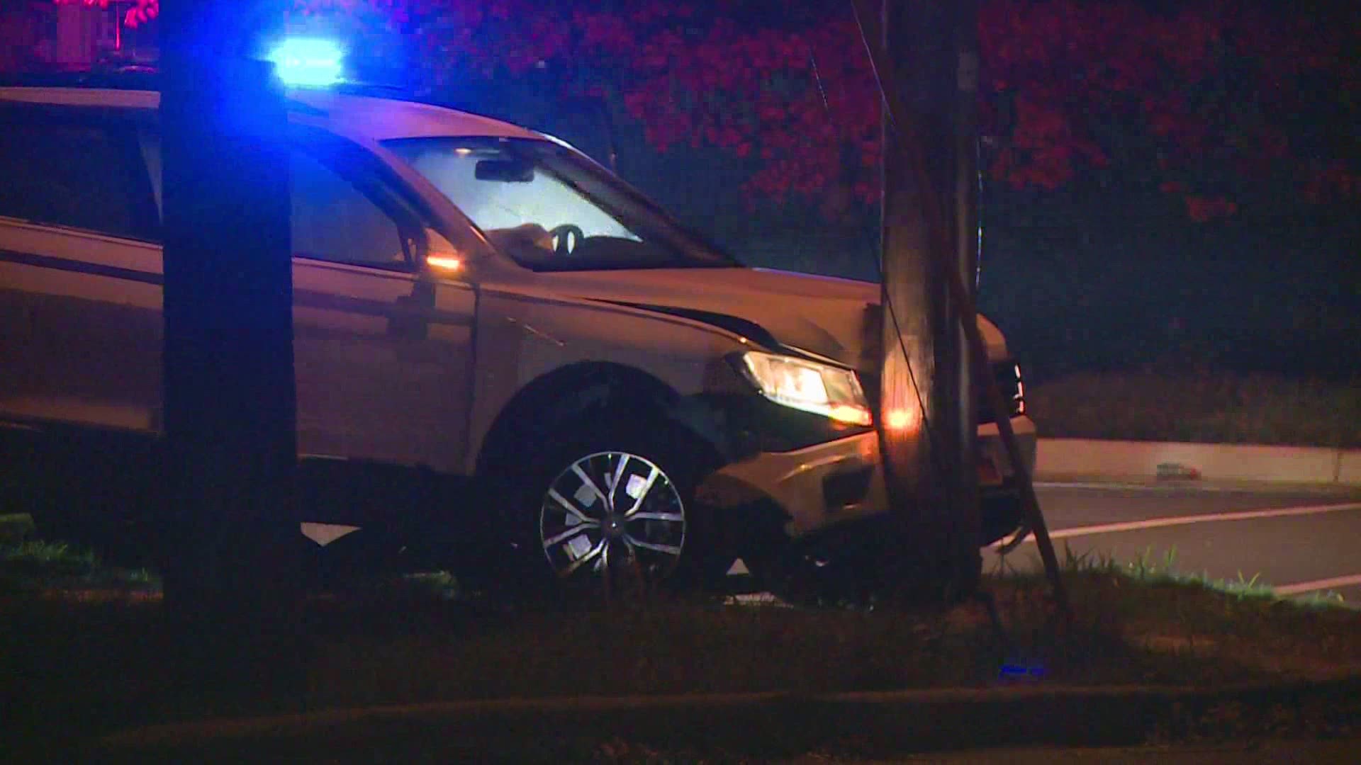 A driver fled a traffic stop before crashing into a utility pole in southeast Grand Rapids, according to authorities.