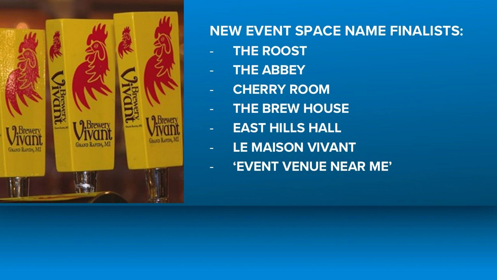 Community Names Examples Brewery Vivant asks community to help name new event space | wzzm13.com
